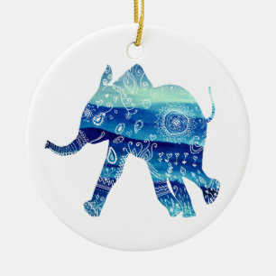 En Céramique Mandala Elephant Batic Art Circle Ornement