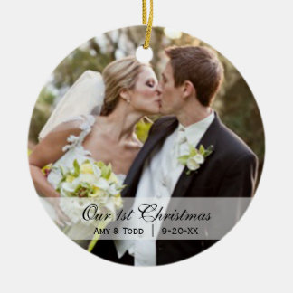 En Céramique Mariage | Premier ornement photo de Noël