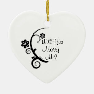 En Céramique Marry Me Faux Diamond Flower Fiançailles Ornement