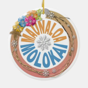 En Céramique Maunaloa Molokai Hawaii hibiscus fête ornement