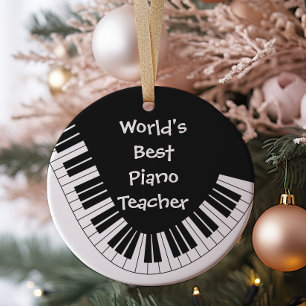 En Céramique Meilleur Ornement d'enseignant de piano au monde  