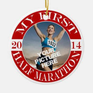En Céramique Mon ornement de photo de marathon de première