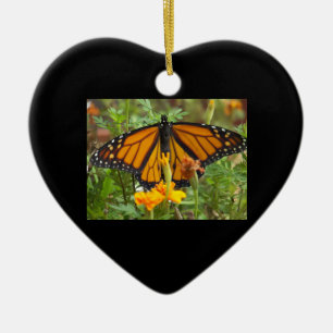 En Céramique Mon ornement papillon-coeur monarque
