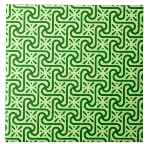 En Céramique Motif de carreau égyptien, vert émeraude et vert c