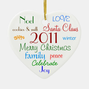 En Céramique Mots de Noël Ornement personnalisé