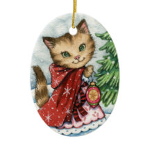 Neige de scintillement - ornement mignon de chat