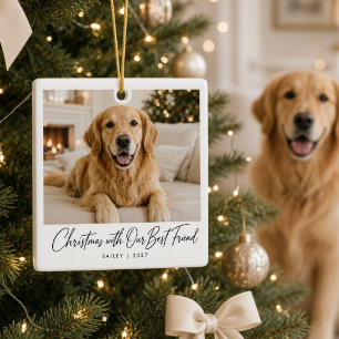 En Céramique Noël avec notre meilleur ami Ornement de chien per