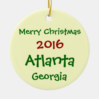 EN CÉRAMIQUE NOUVEL ORNEMENT 2016 DE JOYEUX NOËL D'ATLANTA LA