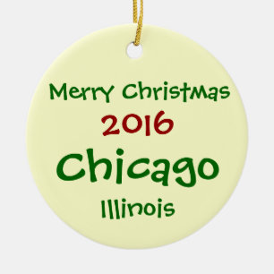 EN CÉRAMIQUE NOUVEL ORNEMENT 2016 DE JOYEUX NOËL DE CHICAGO