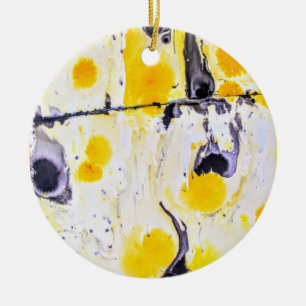 En Céramique Ornement à motif jaune et noir
