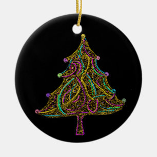 En Céramique Ornement au néon électrique d'arbre de Noël