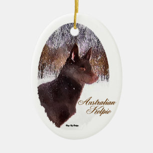 En Céramique Ornement australien de cadeaux de Noël de Kelpie
