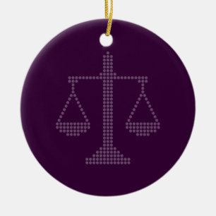 En Céramique Ornement avec des échelles de justice
