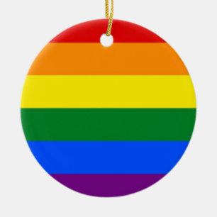 En Céramique Ornement avec drapeau arc-en-ciel LGBT
