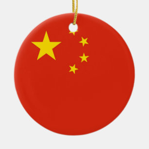 En Céramique Ornement avec drapeau de la Chine