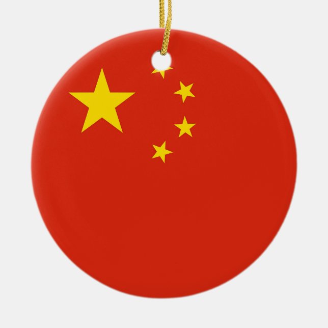 En Céramique Ornement avec drapeau de la Chine (Devant)