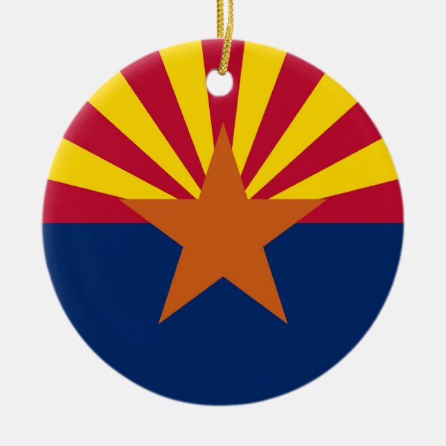 En Céramique Ornement avec drapeau de l'Arizona (Devant)