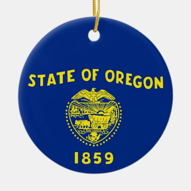 En Céramique Ornement avec drapeau de l'Oregon (Devant)