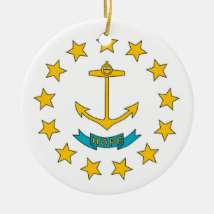 En Céramique Ornement avec drapeau de Rhode Island