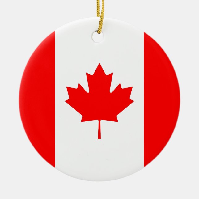 En Céramique Ornement avec drapeau du Canada (Devant)
