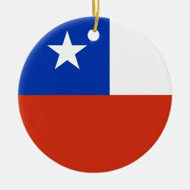 En Céramique Ornement avec drapeau du Chili (Devant)