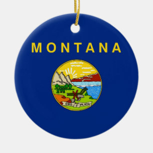En Céramique Ornement avec drapeau du Montana