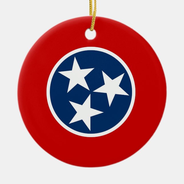 En Céramique Ornement avec drapeau du Tennessee (Devant)