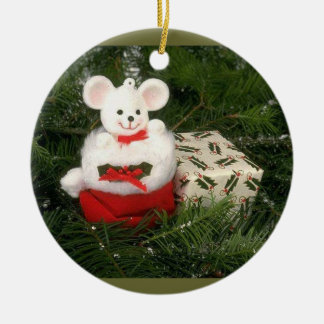 En Céramique Ornement blanc de Noël de souris