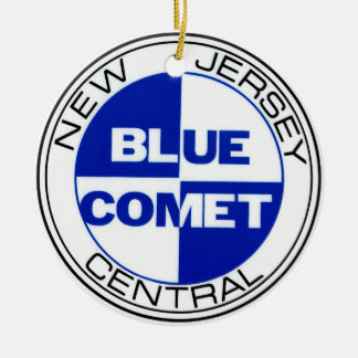 En Céramique Ornement bleu central de peau de tambour de comète