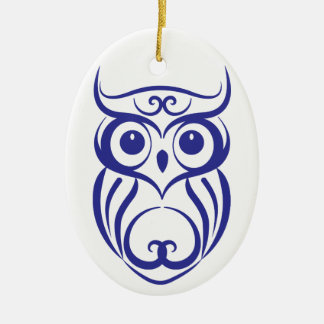 En Céramique Ornement bleu de hibou de style de la Chine de