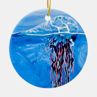 En Céramique Ornement bleu de méduses