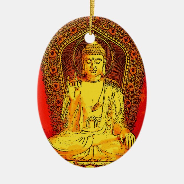 En Céramique Ornement Bouddha (Devant)