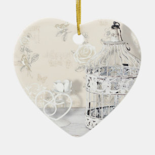 En Céramique Ornement cardiaque - Chic Chic Birdcage