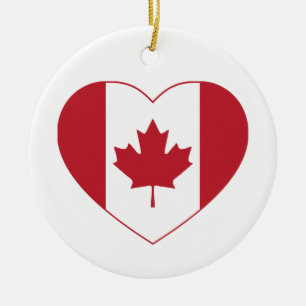 En Céramique Ornement cardiaque du drapeau du Canada
