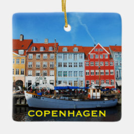 En Céramique Ornement carré de Noël de Copenhague Denamrk