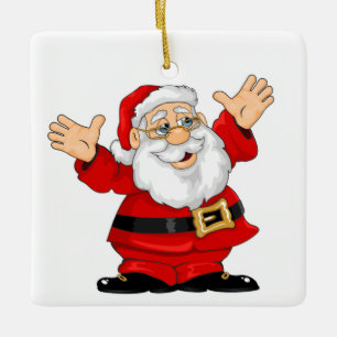 En Céramique Ornement Carré de Noël/Père Noël