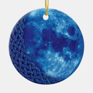 En Céramique Ornement celtique de lune bleue