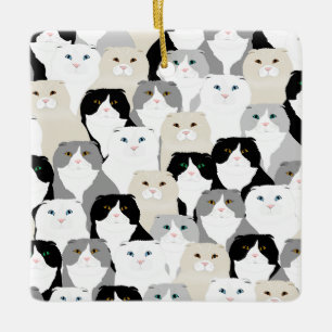 En Céramique Ornement Chats Scottish Fold