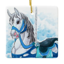 Ornement Cheval Carrousel Gris
