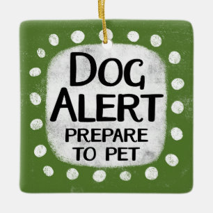 En Céramique Ornement d'alerte de chien