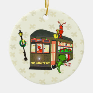 En Céramique Ornement d'alligator d'écrevisses de tramway de l
