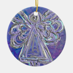 En Céramique Ornement d'ange d'argent pourpre