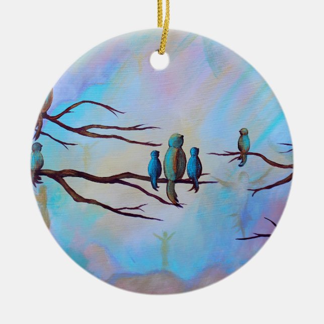 En Céramique Ornement d'anges gardien (Devant)