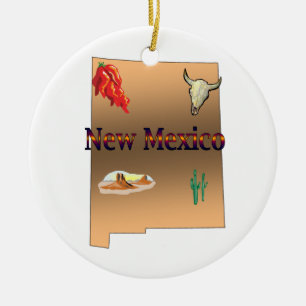 En Céramique Ornement d'arbre de Noël du Nouveau Mexique