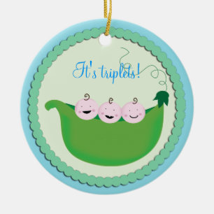 En Céramique Ornement de baby shower "de pois doux" de garçon