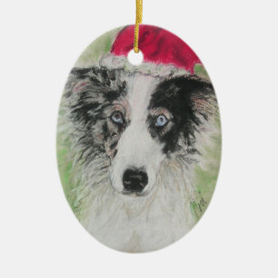 En Céramique Ornement de bleus de Père Noël