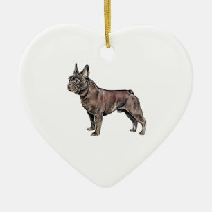 En Céramique Ornement de bouledogue français