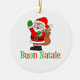 En Céramique Ornement de Buon Natale Père Noël