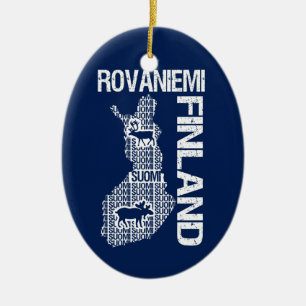 En Céramique Ornement de CARTE de la FINLANDE - Rovaniemi -
