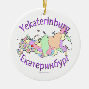 En Céramique Ornement de carte d'Iekaterinbourg Russie